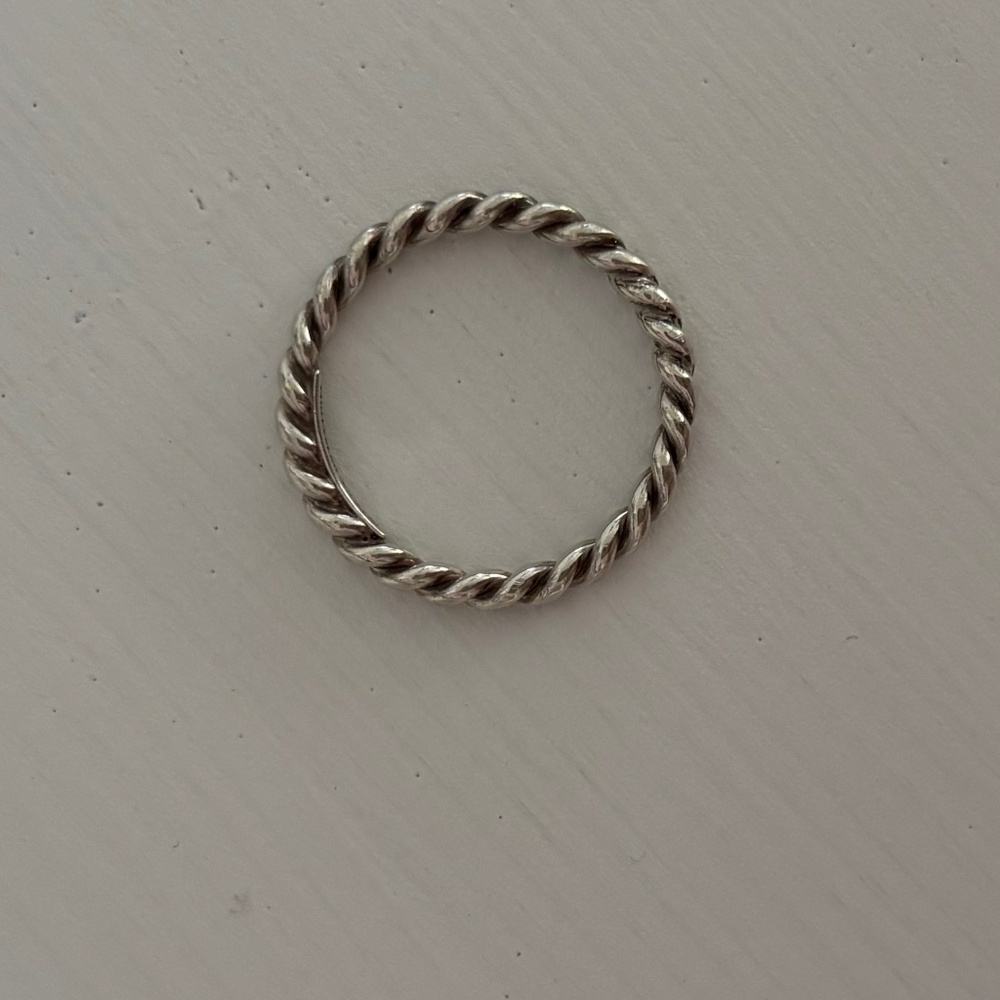 Tiffany & Co. Sterling Silver Rope Twist Ring Size 6.5